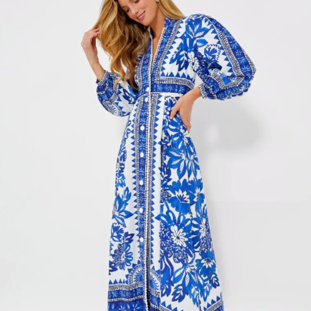 NWT Farm Rio Off White Flora Tapestry Maxi Dress Small